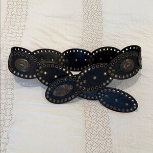 Elegant Black Studded Women's Belt